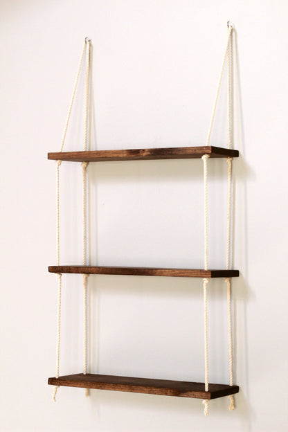 Window Plant Shelf | Hanging Window Shelf {3 tiered} | Window Floating Shelves | Tiered Wall Shelf | Hanging Planter | Hanging Rope Shelves