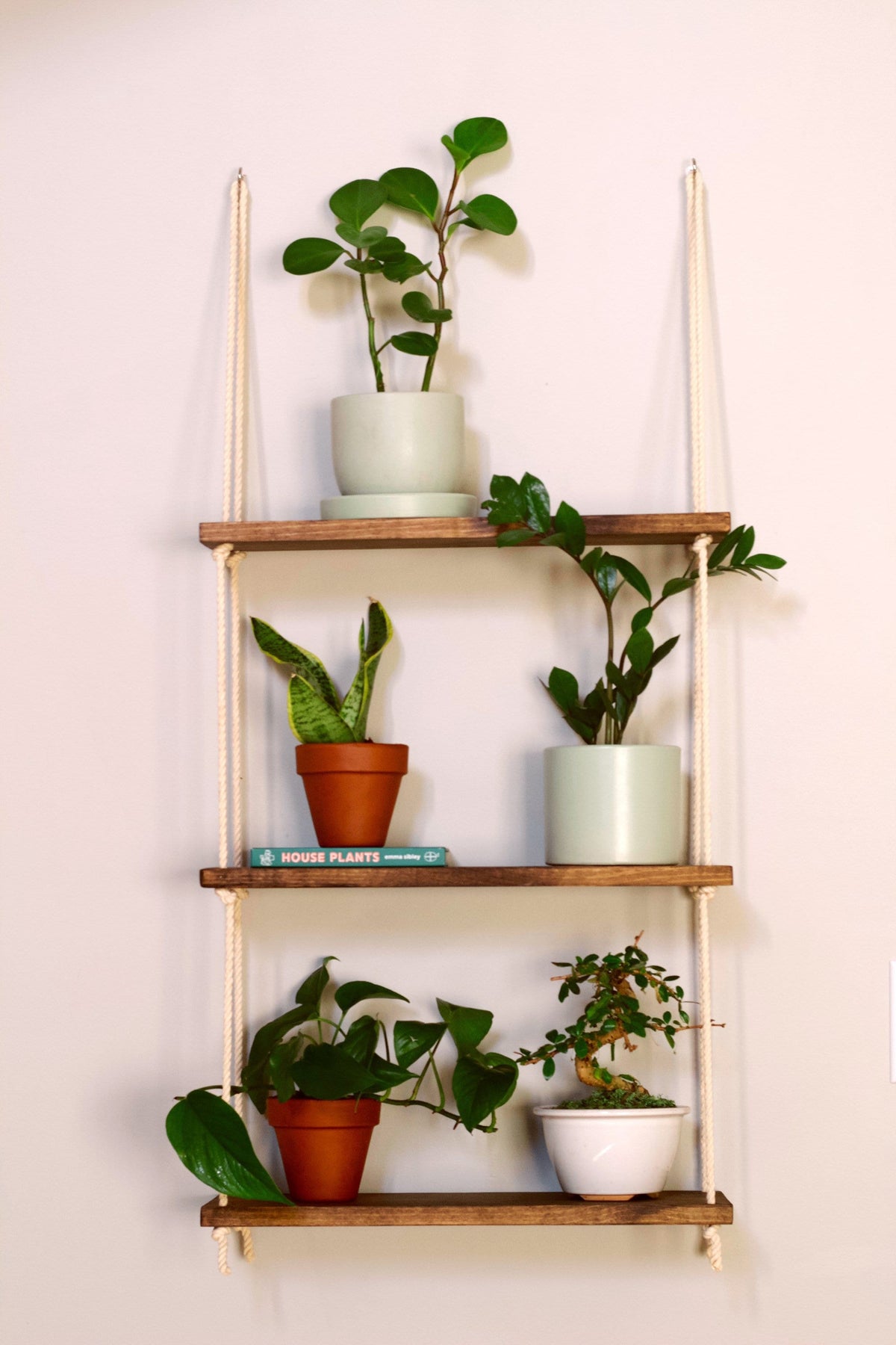 Tiered Wall Shelf | Tiered Hanging Shelf | Rope Shelves | Hanging Planter | Floating Shelves | Boho Hanging Planter