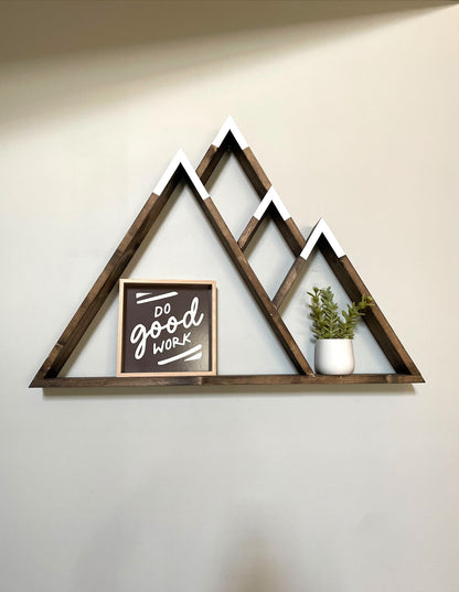 Mountain Shelf | Geometric Shelves | Wood Wall Shelf | 35”X26” | Mountain Home Decor