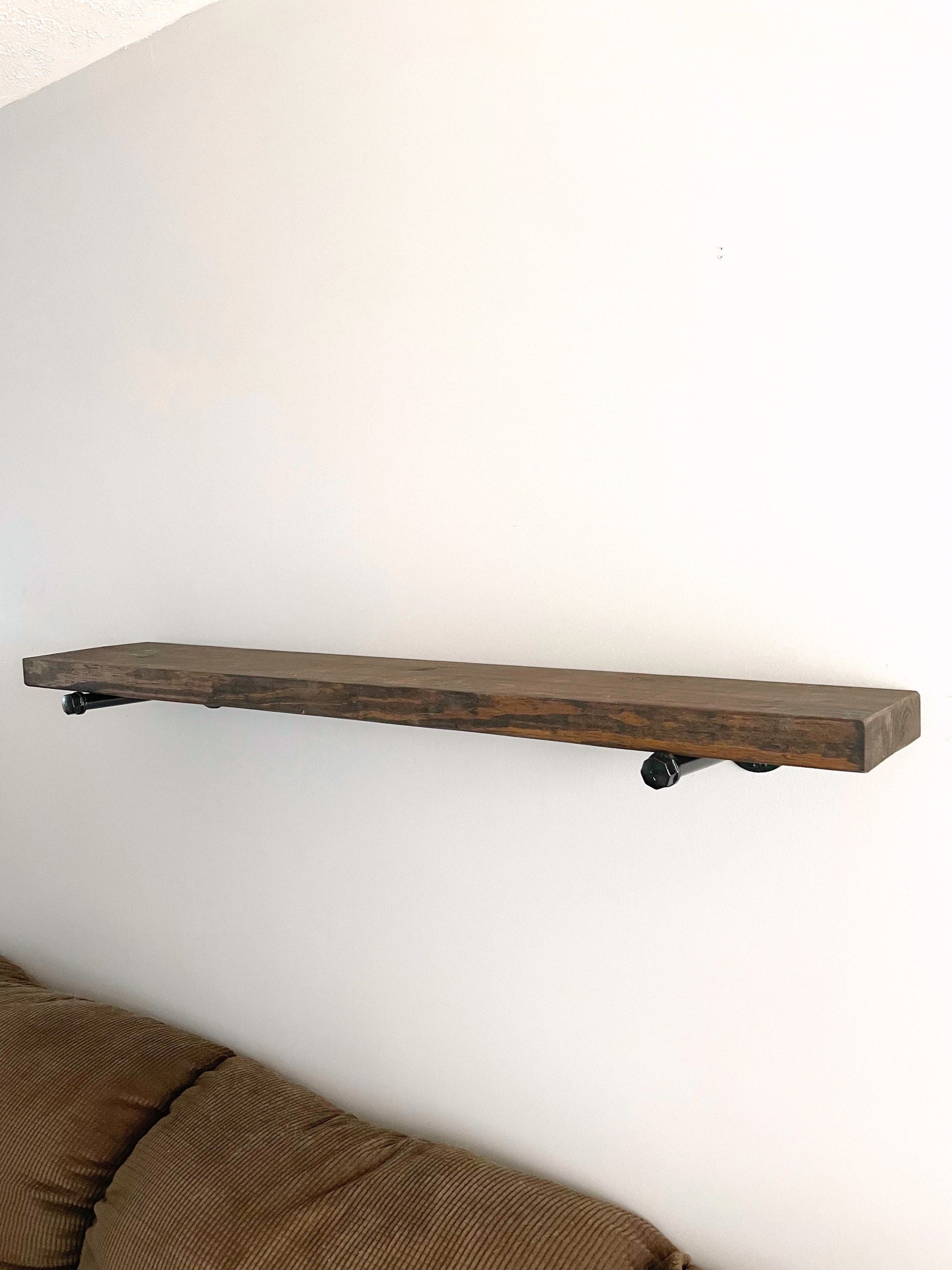 Bathroom Floating Shelf | Farmhouse Shelf | Rustic Wood Shelves | Industrial Pipe Shelf | Kitchen Shelf | Solid Wood Shelf