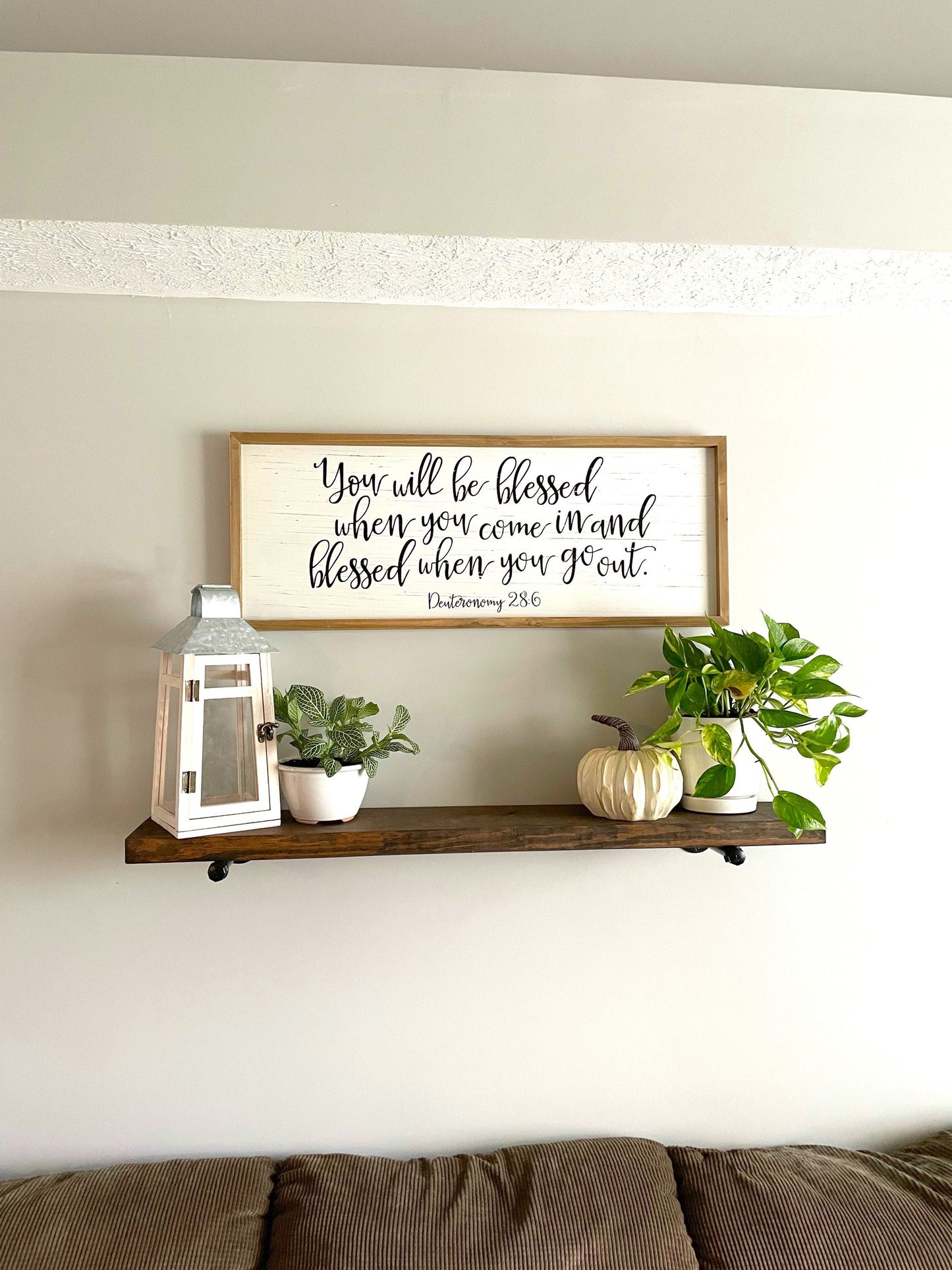 Bathroom Floating Shelf | Farmhouse Shelf | Rustic Wood Shelves | Industrial Pipe Shelf | Kitchen Shelf | Solid Wood Shelf